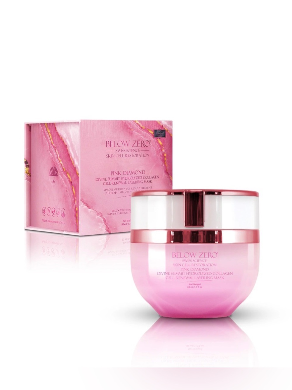 Below Zero Pink Diamond Divine Hydrolyzed Collagen Cell-Renewal Layering Mask